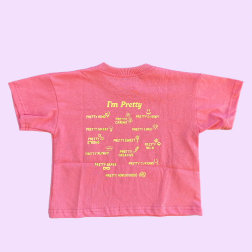I’m Pretty Tee - Pink & Yellow