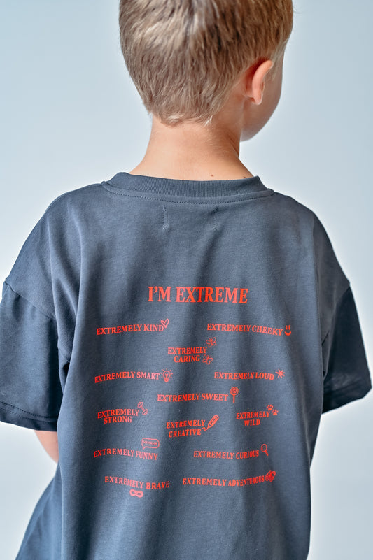 I’m Extreme Tee - Charcoal & Red