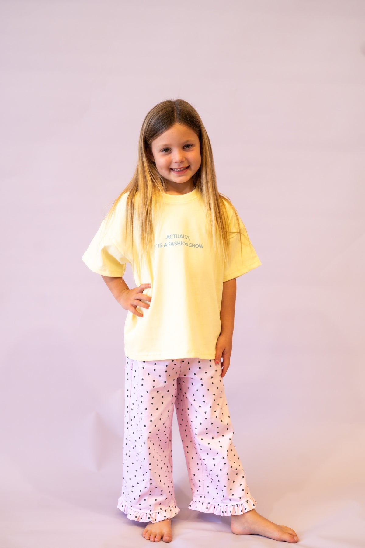 Pink & Charcoal Polka Dot jeans