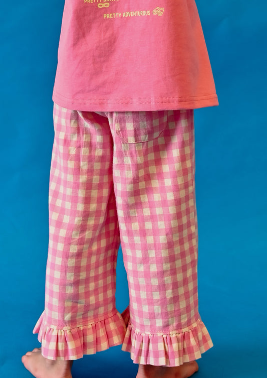 Gingham Pants - Pink & Yellow