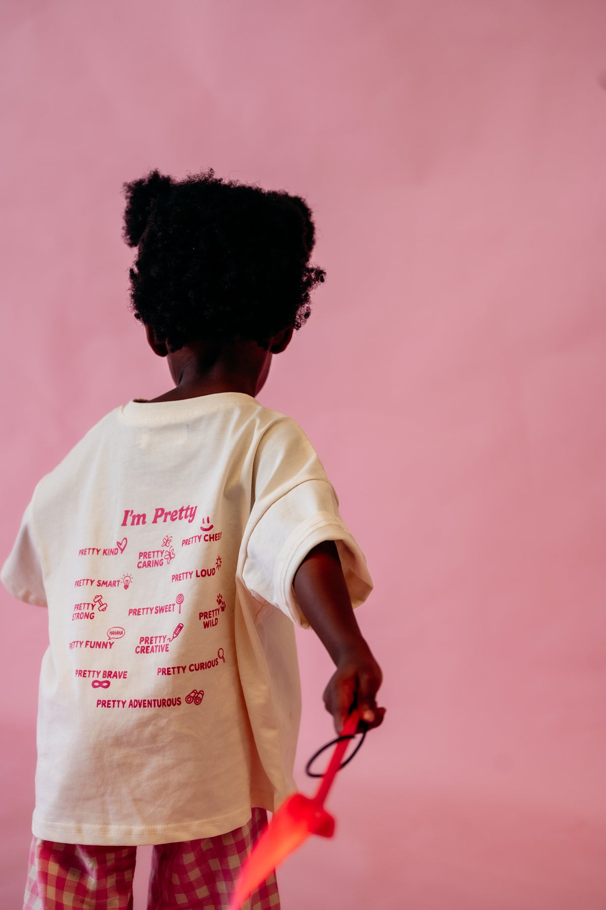 I’m Pretty Tee - Cream & Pink