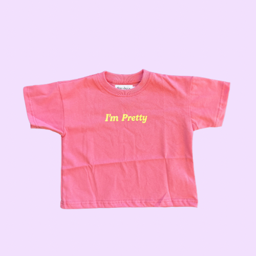 I’m Pretty Tee - Pink & Yellow