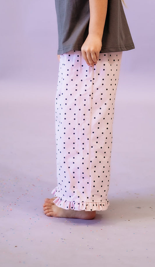 Pink & Charcoal Polka Dot jeans