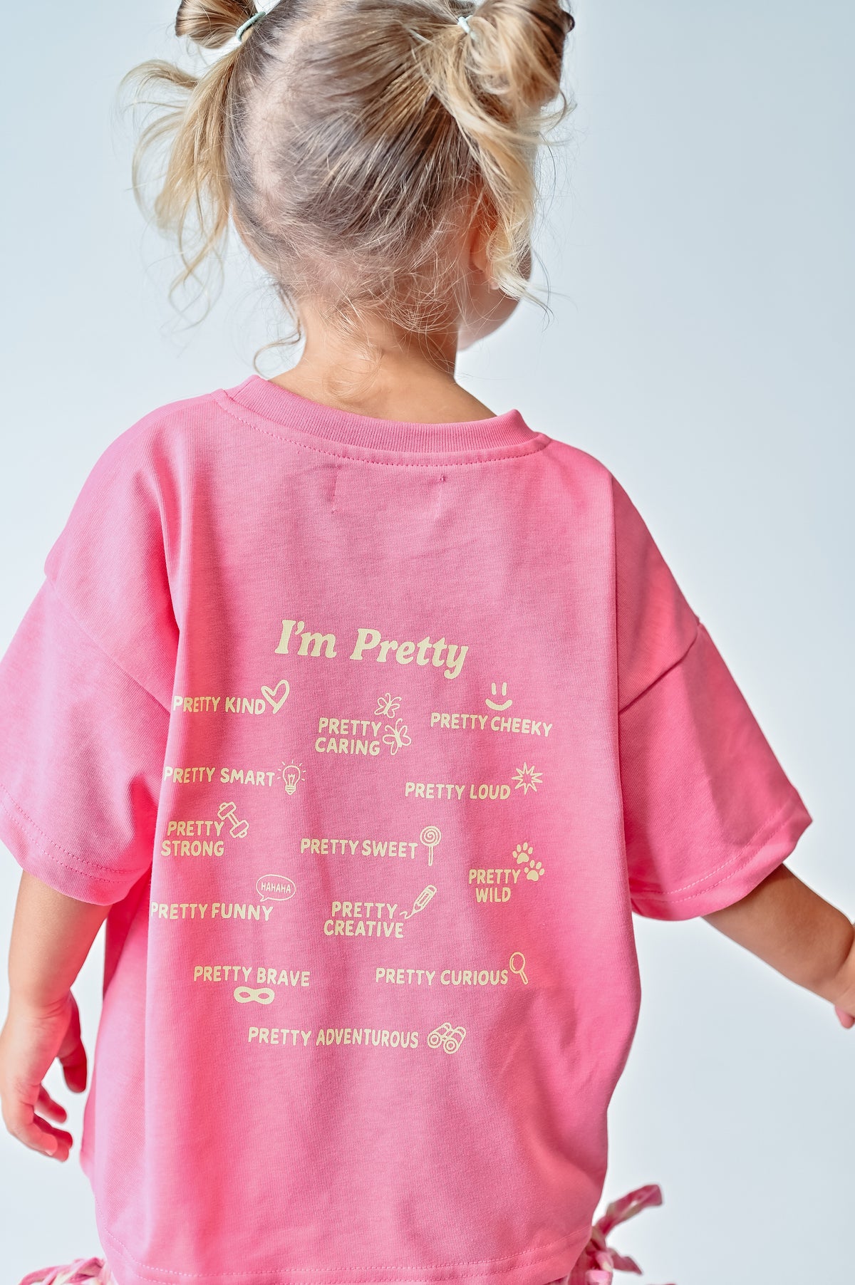 I’m Pretty Tee - Pink & Yellow
