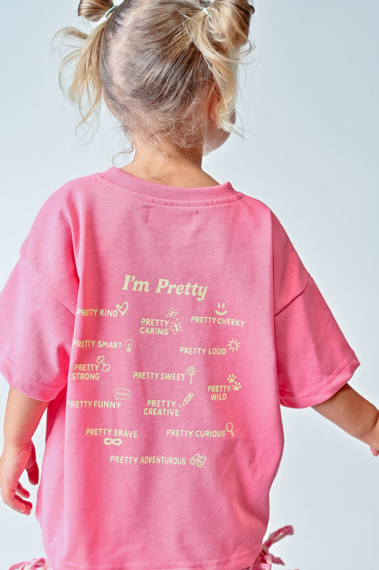 I’m Pretty Tee - Pink & Yellow