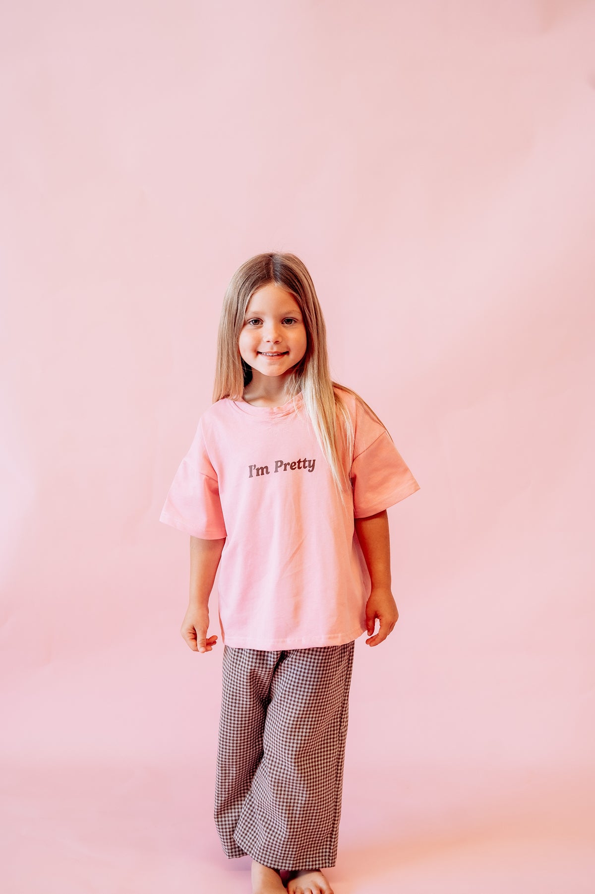 I'm Pretty Tee - Pink and Brown
