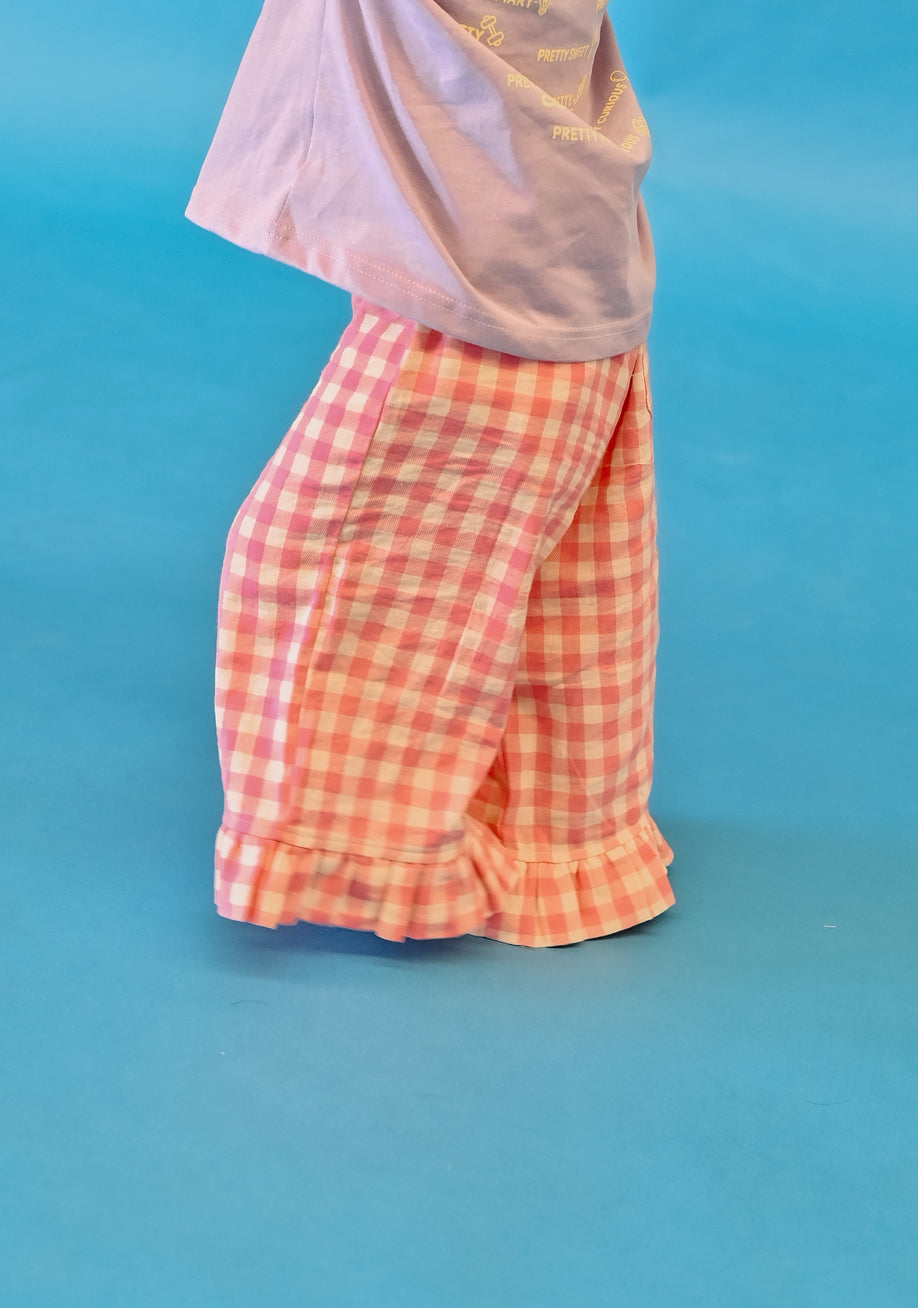 Gingham Pants - Pink & Yellow