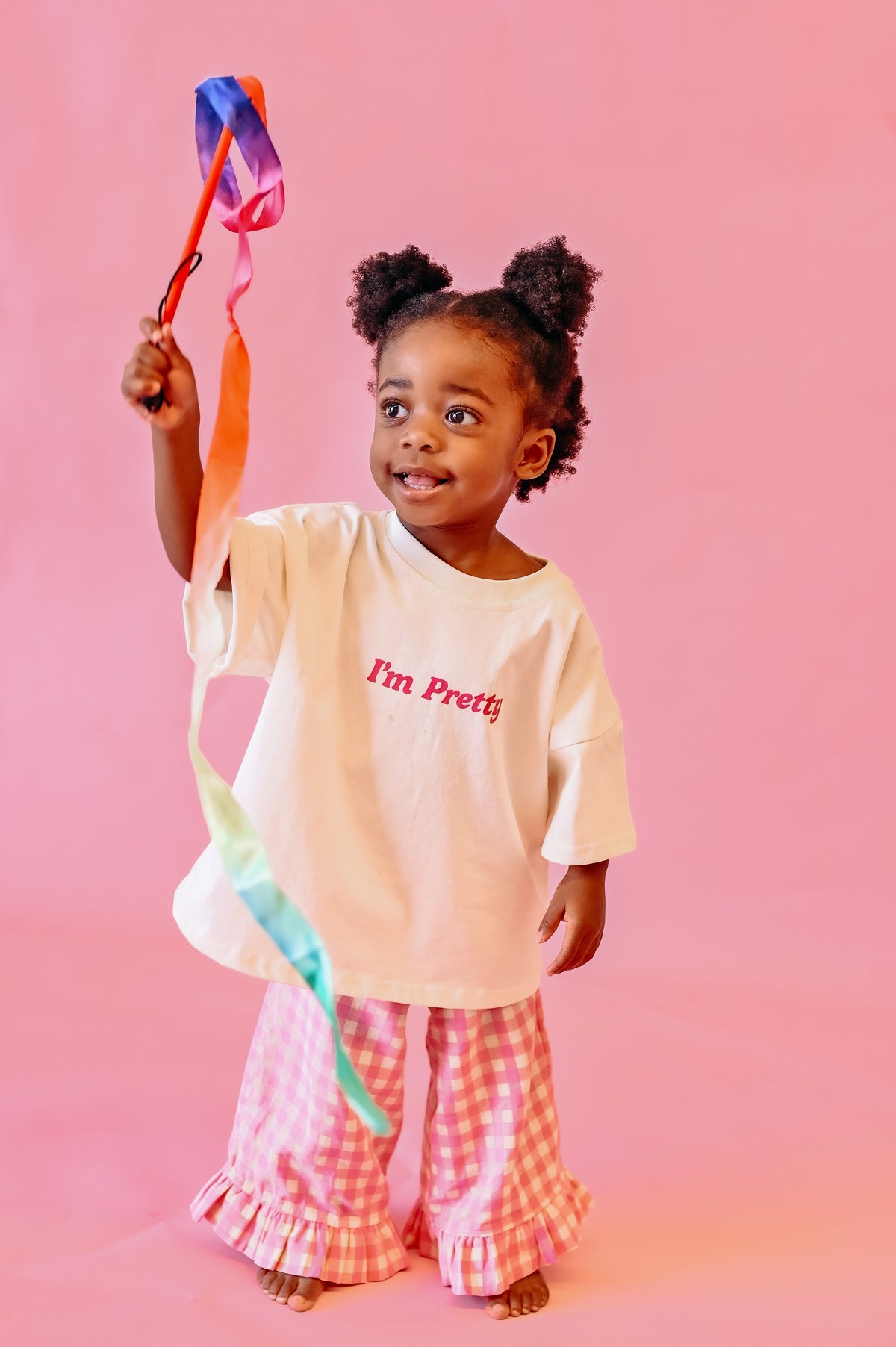 I’m Pretty Tee - Cream & Pink