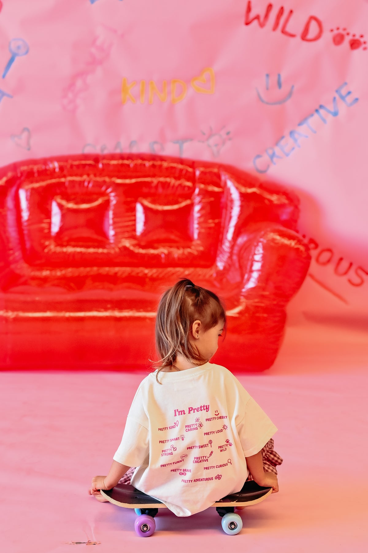 I’m Pretty Tee - Cream & Pink