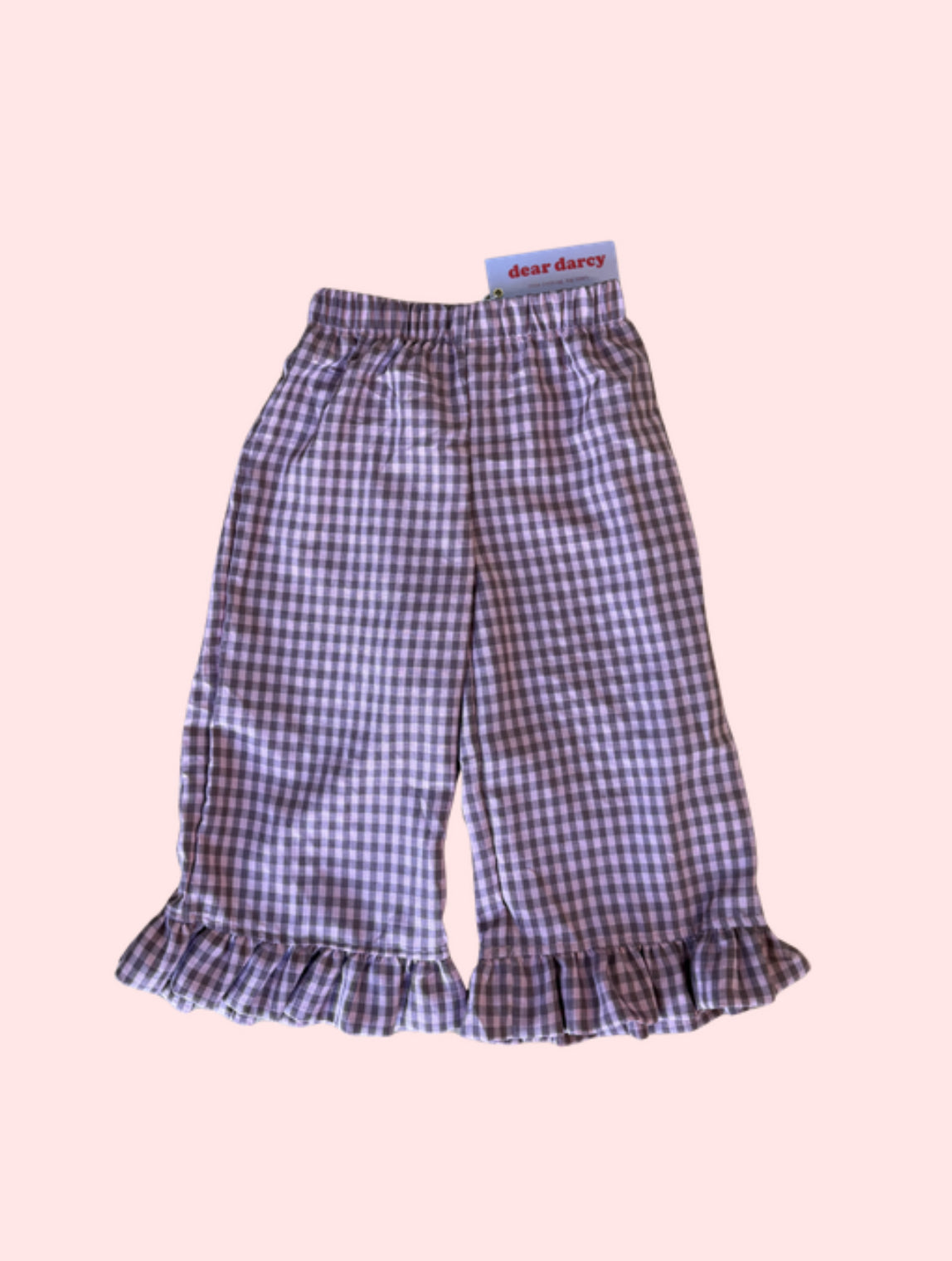 Gingham Pants - Pink & Brown